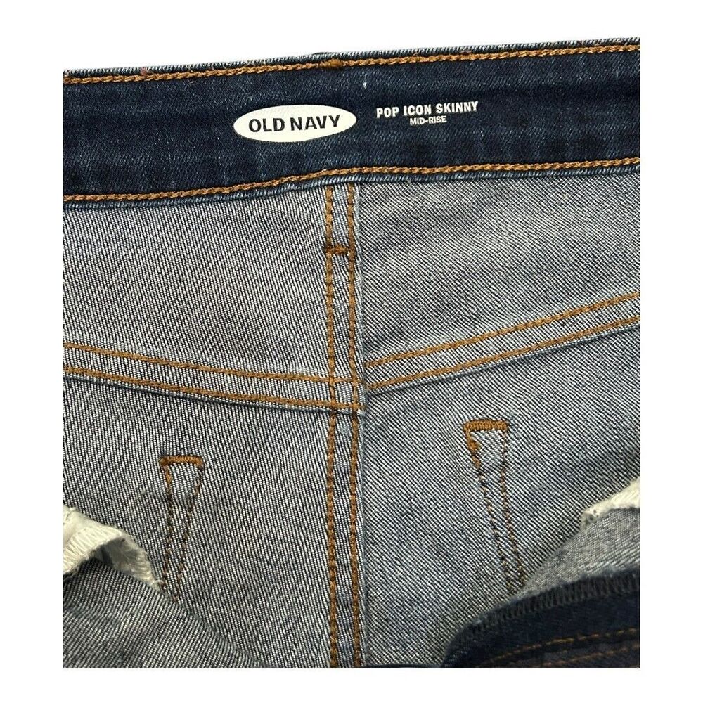 Old Navy Pop Icon Skinny Mid Rise Denim Jeans Womens Size 8 Medium Wash Blue - Picture 6 of 8